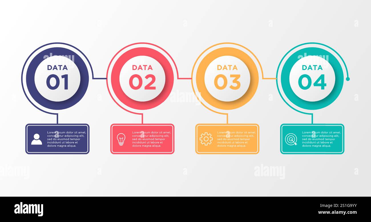 Presentation business infographic template with 4 options. Vector illustration. Stock Vector