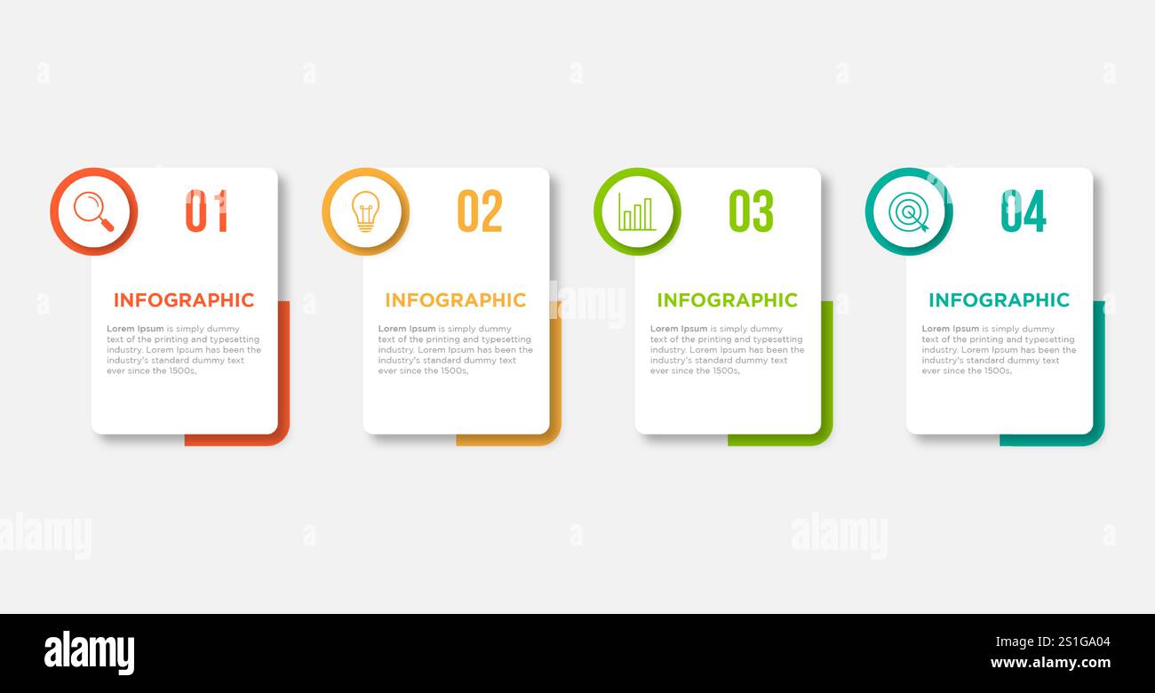 Presentation business infographic template with 4 options. Vector illustration. Stock Vector
