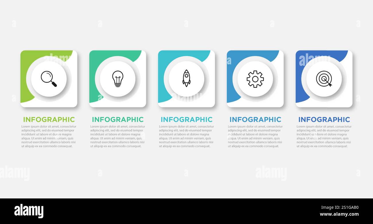 Presentation business infographic template with 5 options. Vector ...