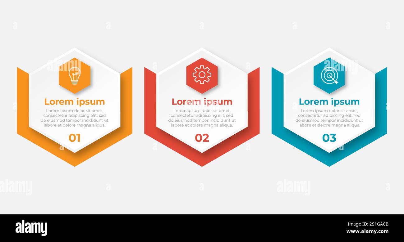 Presentation business infographic template with 3 options. Vector ...