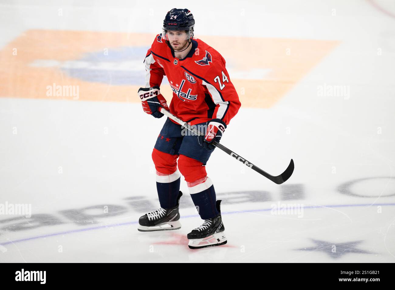 Washington Capitals center Connor McMichael (24) in action during the