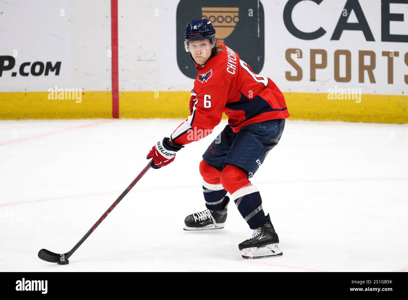 Washington Capitals defenseman Jakob Chychrun (6) in action during the