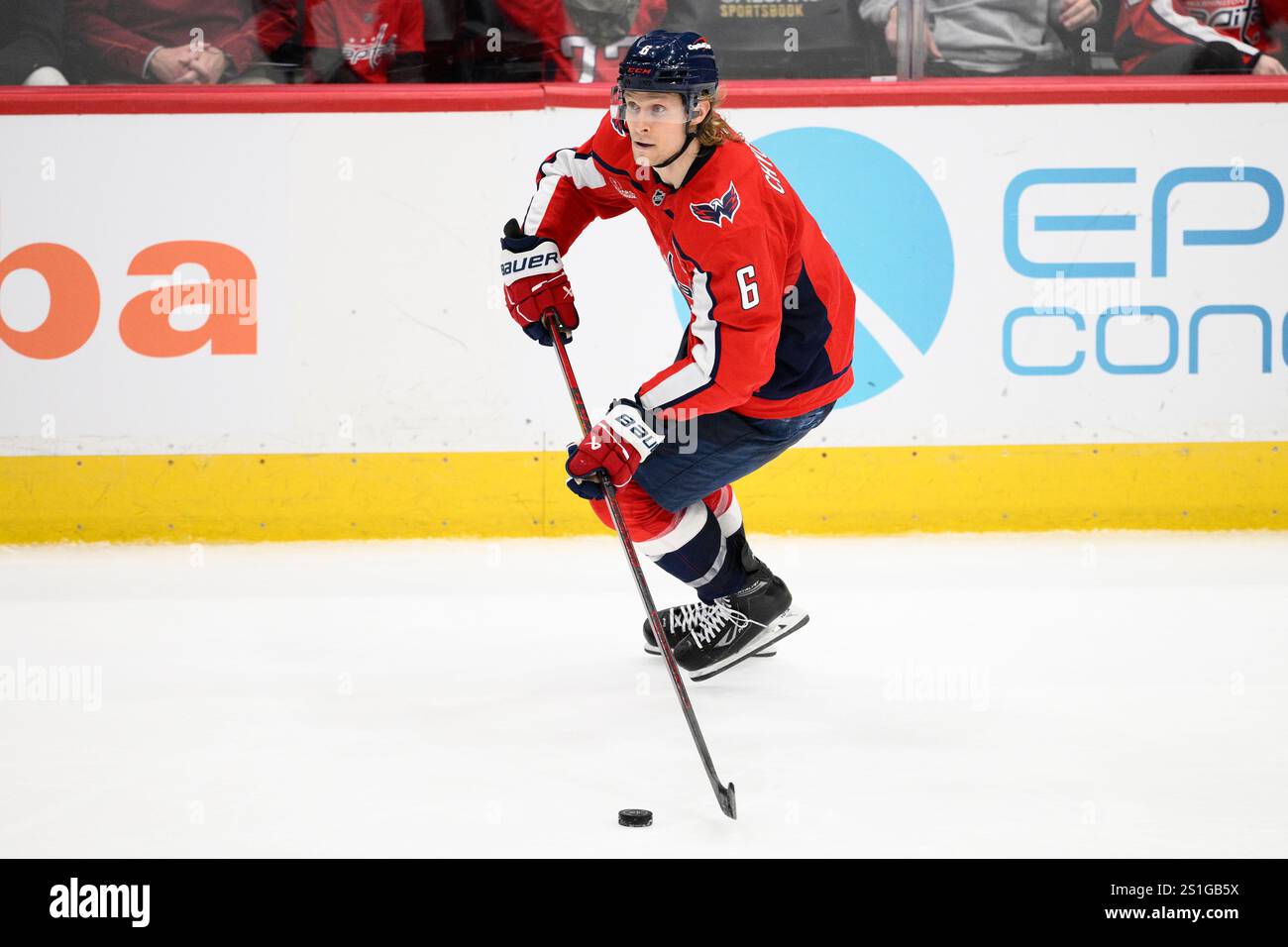 Washington Capitals defenseman Jakob Chychrun (6) in action during