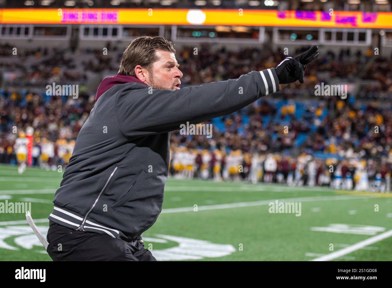 Virginia Tech head coach Brent Pry reacts after a play during the first