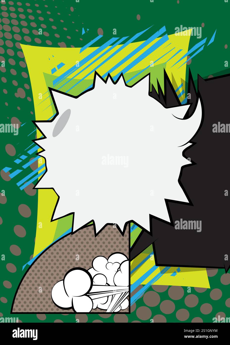 Cartoon background with blank speech bubble, comic book backdrop. Retro ...
