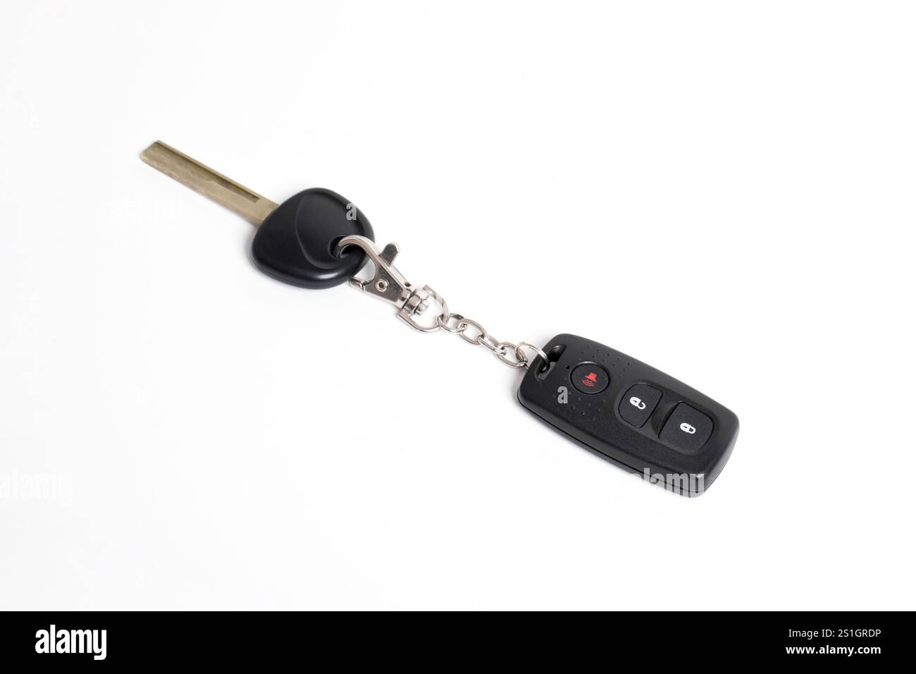 Car key with remote control isolated on white background. Modern car ...