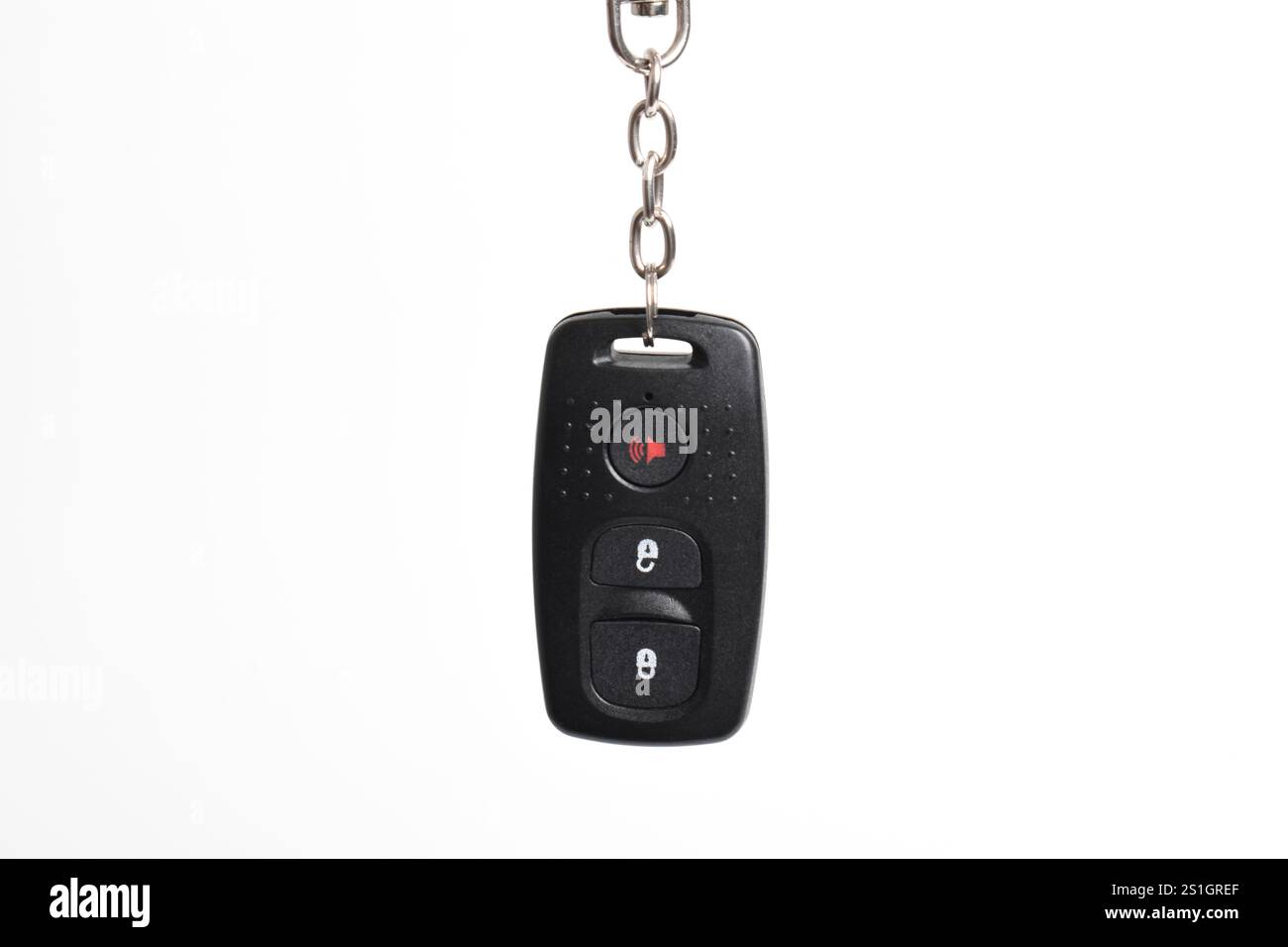 Car key with remote control isolated on white background. Modern car ...