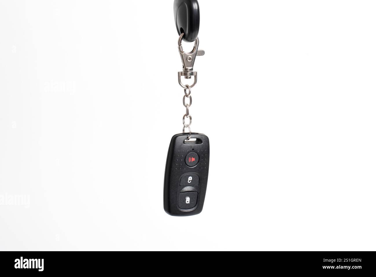 Car key with remote control isolated on white background. Modern car ...