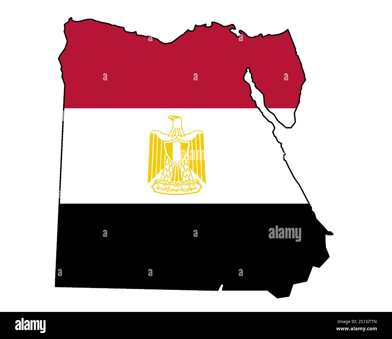 Egypt flag with border outline Stock Photo - Alamy