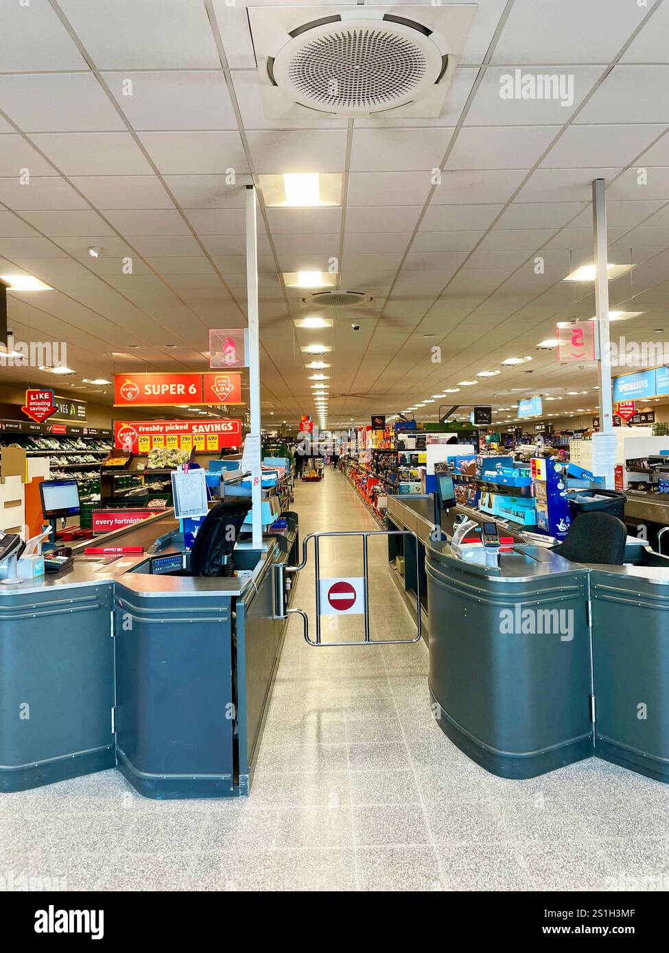 Interior of Aldi supermarket UK - Smartphone Captured Stock Image