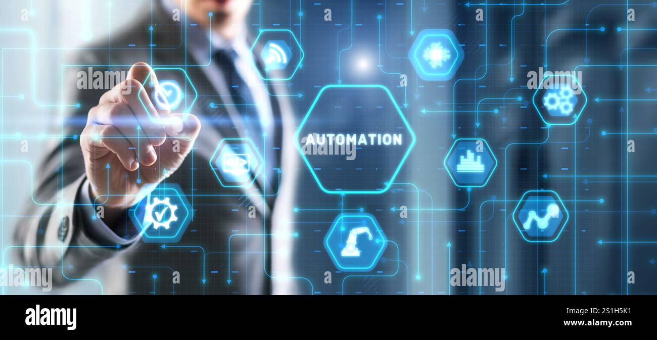 Automation technology industrial process workflow optimisation Stock Photo