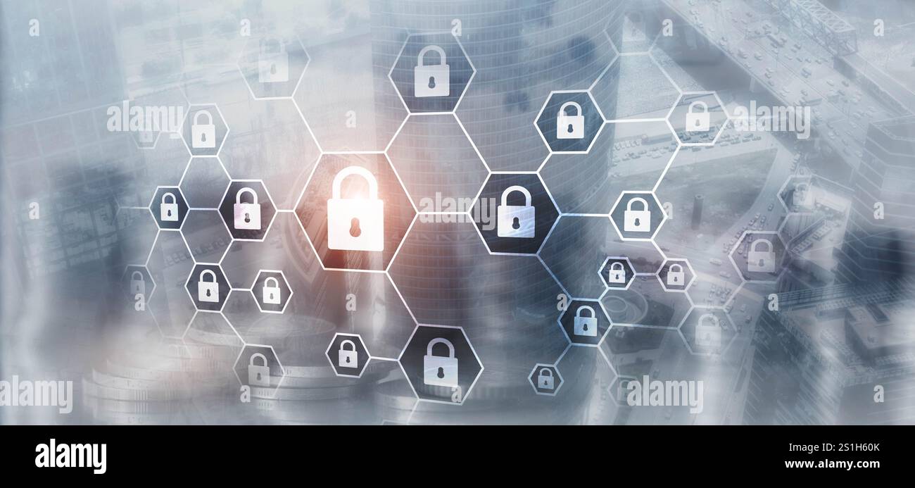 Cybersecurity concept. Data protection universal background Stock Photo