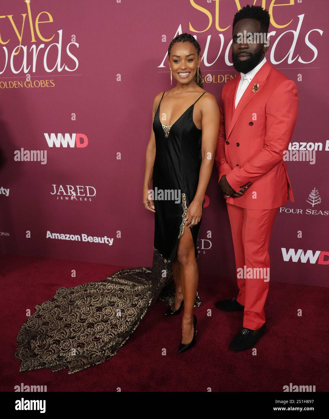 (L-R) Melanie Liburd and Jimmy Akingbola at the 2025 WWD Style Awards ...