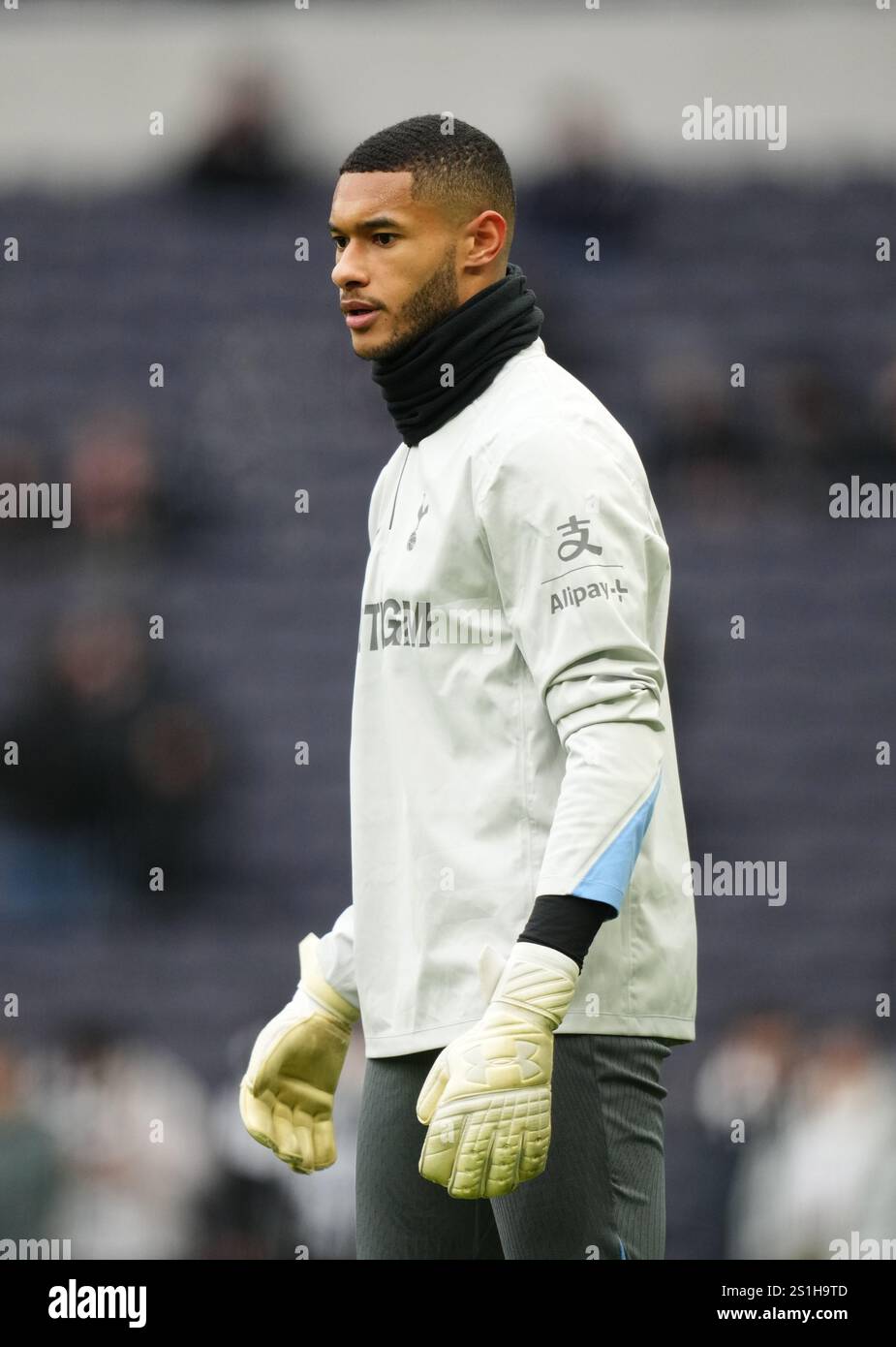 Tottenham Hotspur goalkeeper Brandon Austin warming up before the ...