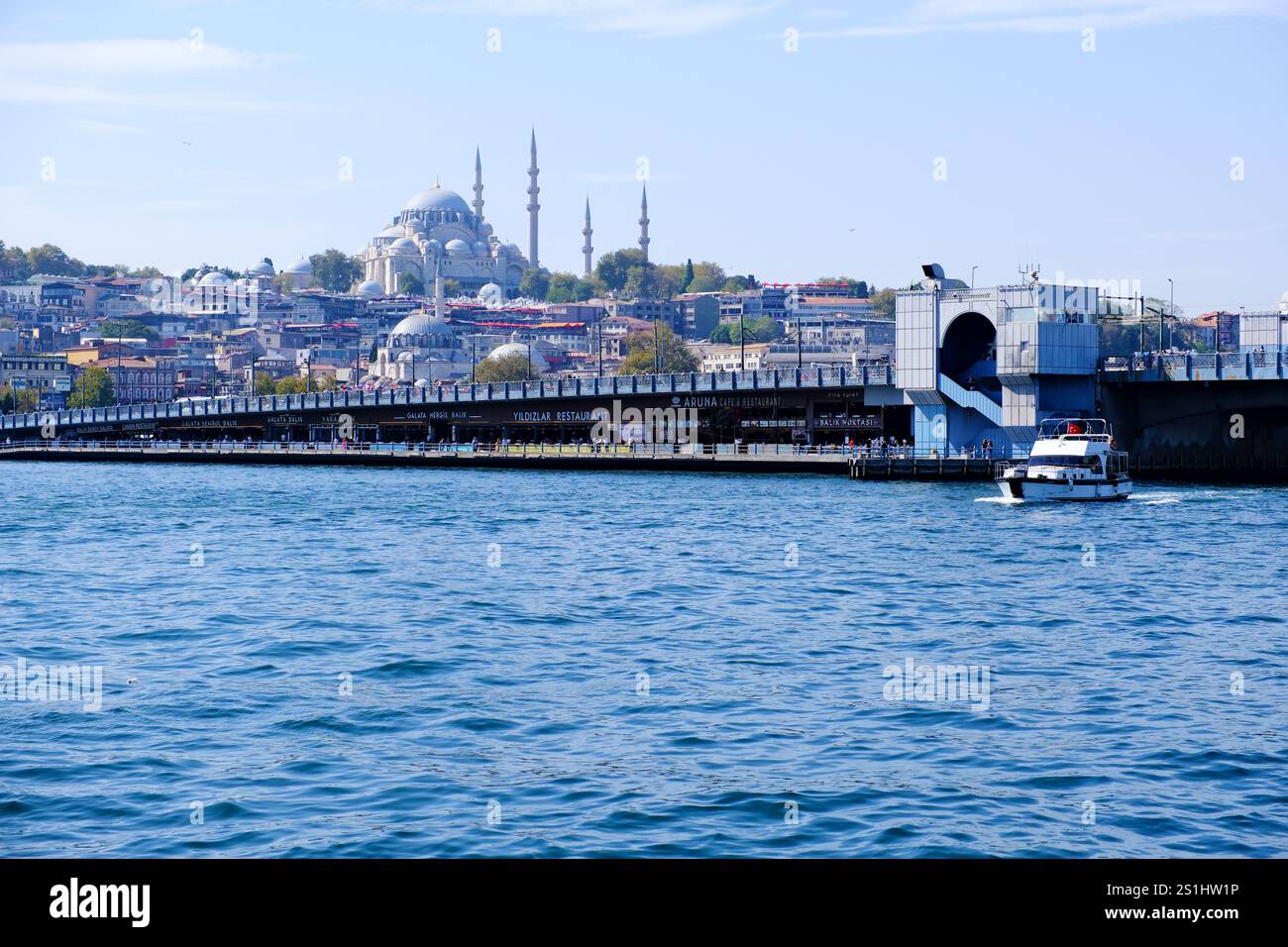 new-mosque-yeni-cami-and-galata-bridge-istanbul-cityscape-stock
