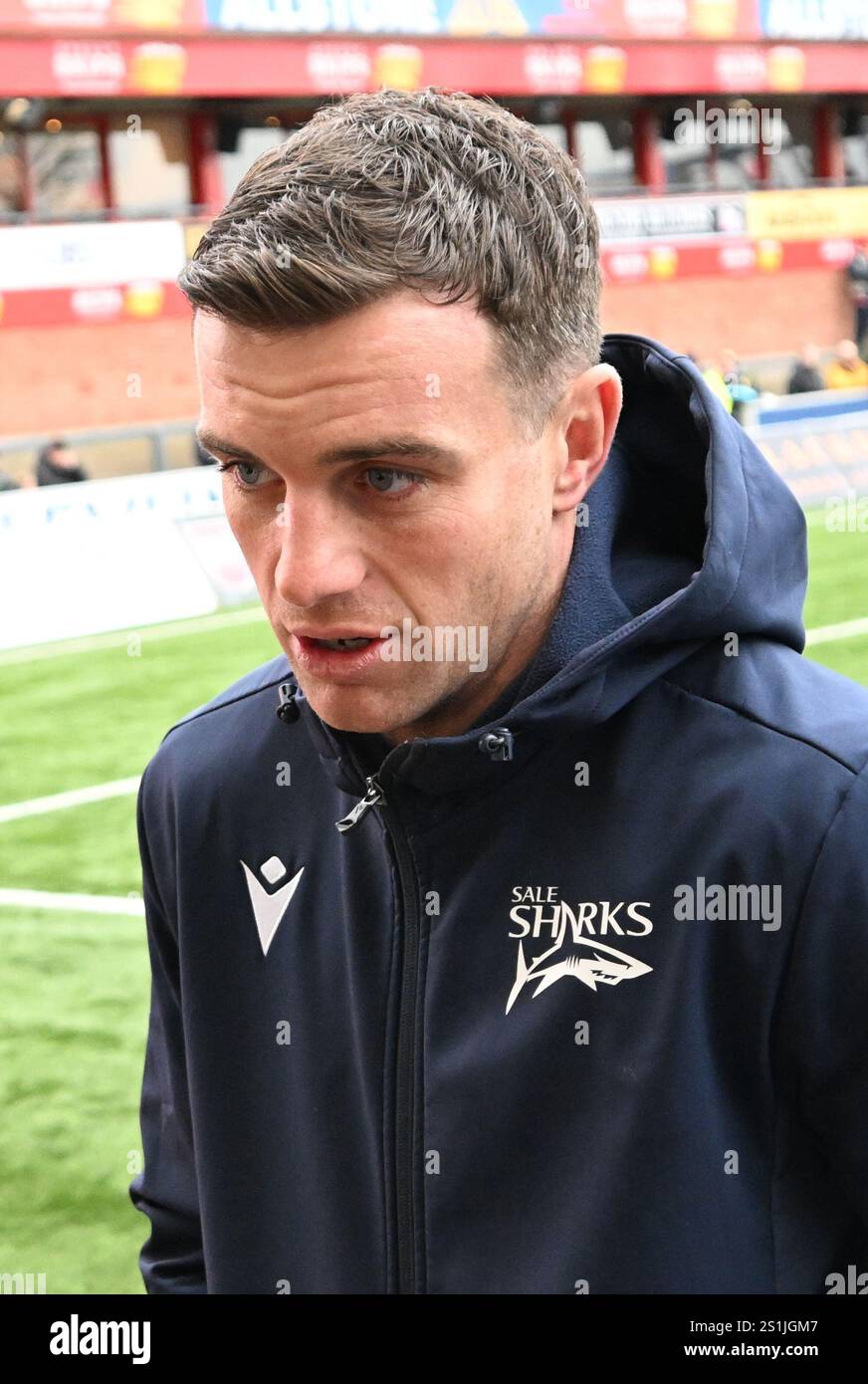 Kingsholm Stadium, Gloucester, Gloucestershire, UK. 4th Jan, 2025. Gallagher Premiership Rugby, Gloucester versus Sale Sharks; George Ford of Sale Sharks before kick off Credit: Action Plus Sports/Alamy Live News Stock Photo