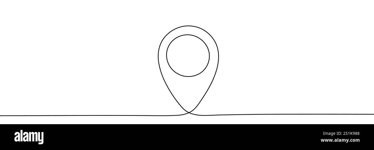 Map pin line background. One line drawing background. Continuous line ...