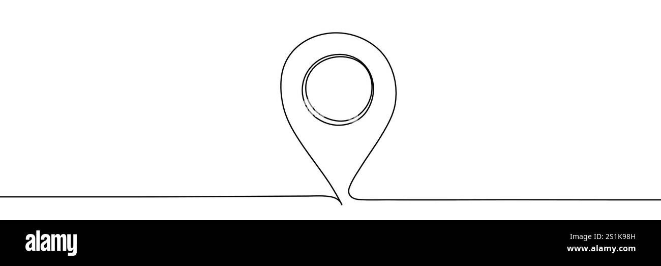 Map pin line background. One line drawing background. Continuous line ...