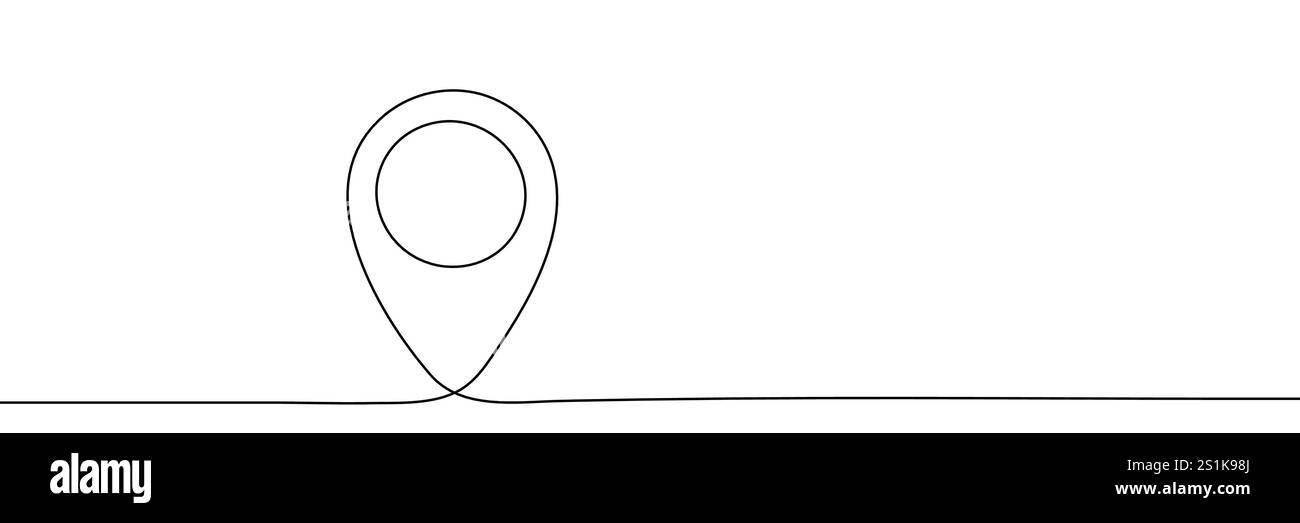 Map pin line background. One line drawing background. Continuous line ...