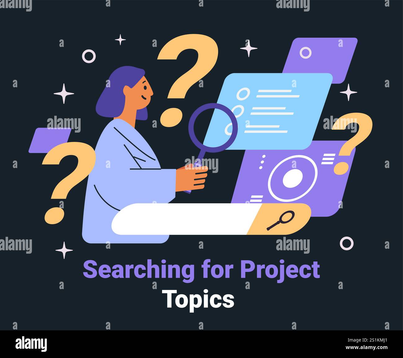 Searching for project topics business concept illustration person ...