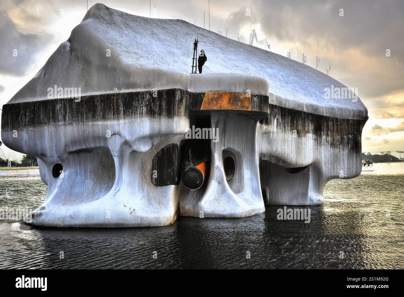 SWANLAKE PRISON: A jail carved out in icebergs for the criminally insane exist in remote a location unknown to man and nothing here is what it seems. Stock Photo