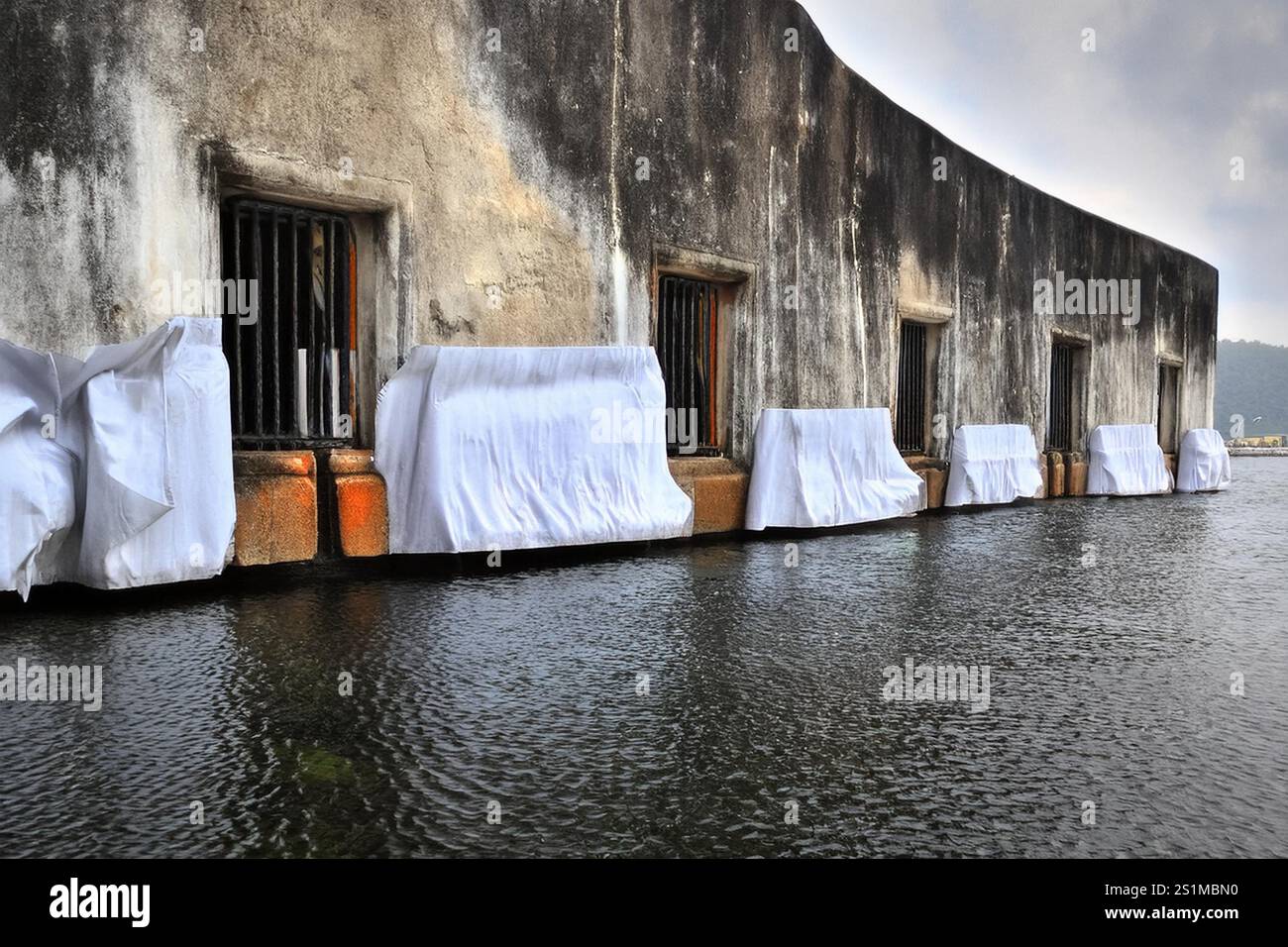 SWANLAKE PRISON: A jail carved out in icebergs for the criminally insane exist in remote a location unknown to man and nothing here is what it seems. Stock Photo
