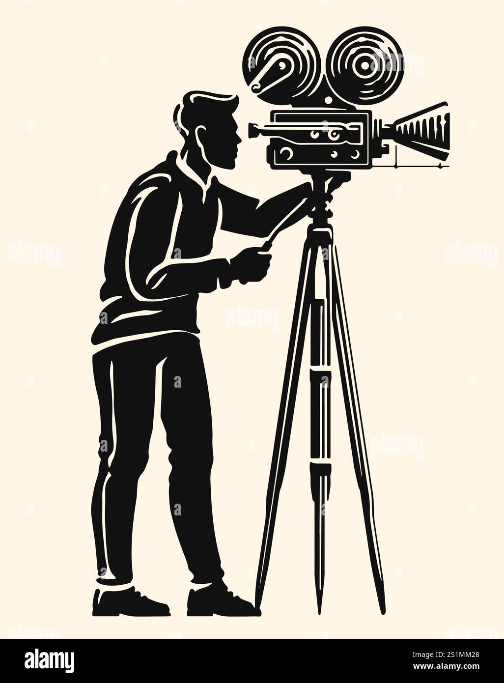 Videographer filming video Stock Vector Images - Alamy