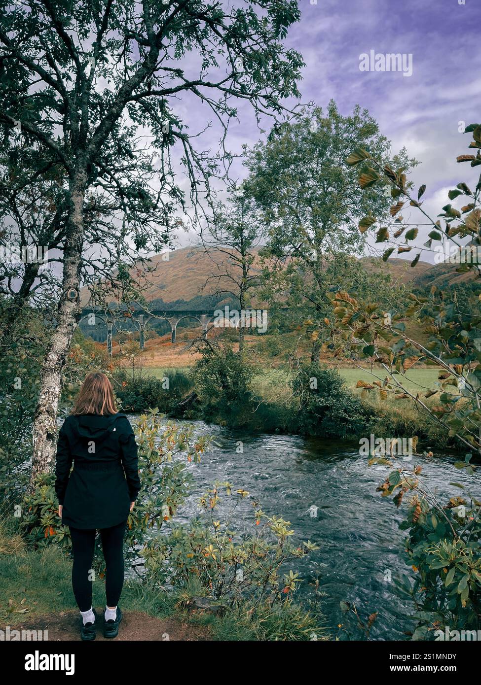 Scottish Glenfinnan w/ Girl - Smartphone Captured Stock Image