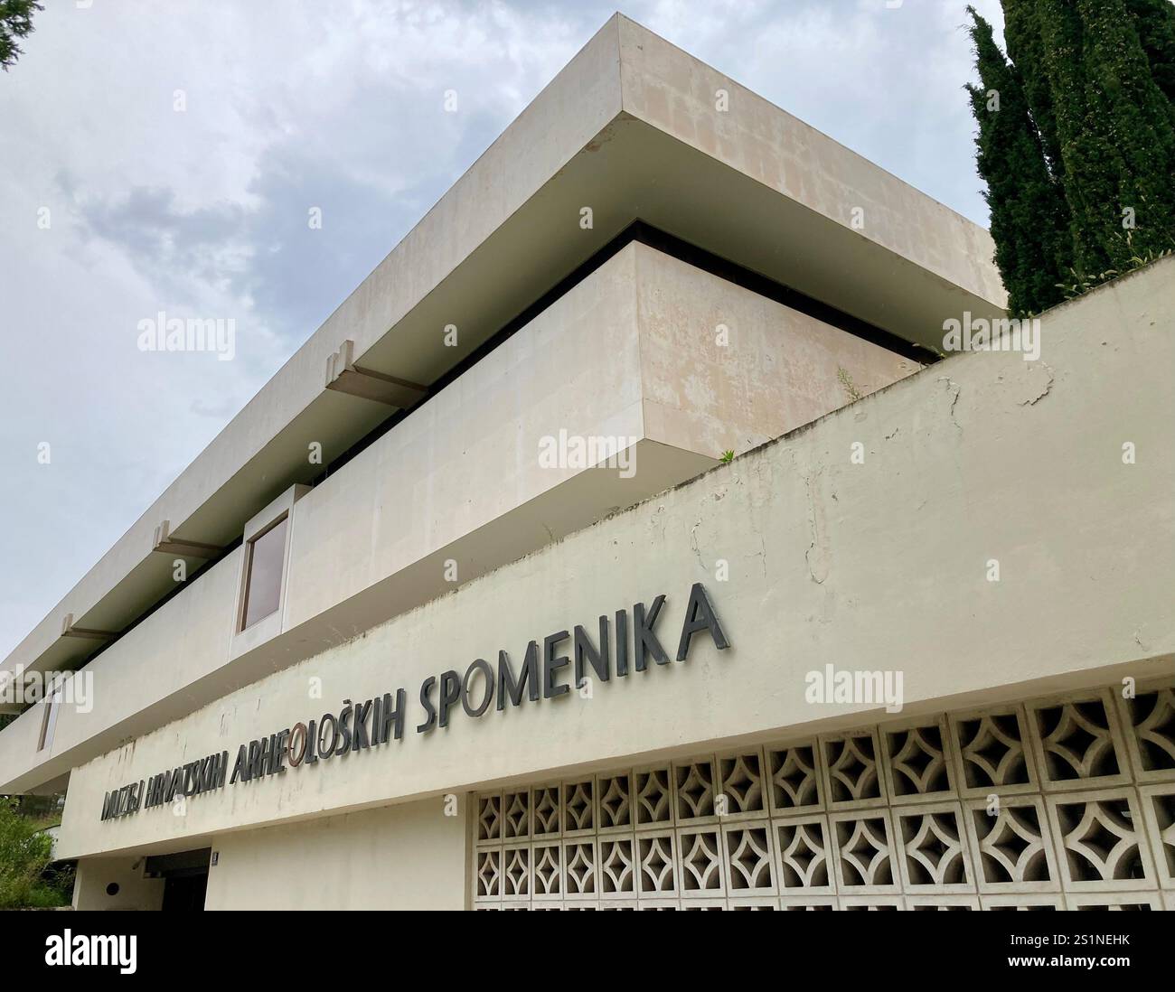 Modernist architecture, the Museum of Croatian Archaeological Monuments, Split, Croatia, by Mladen Kauzlaric, 1976 - Smartphone Captured Stock Image