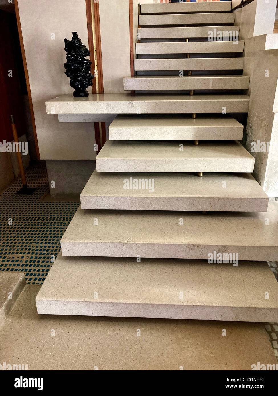 Steps designed by Carlo Scarpa for the Olivetti Showroom in Venice - Smartphone Captured Stock Image