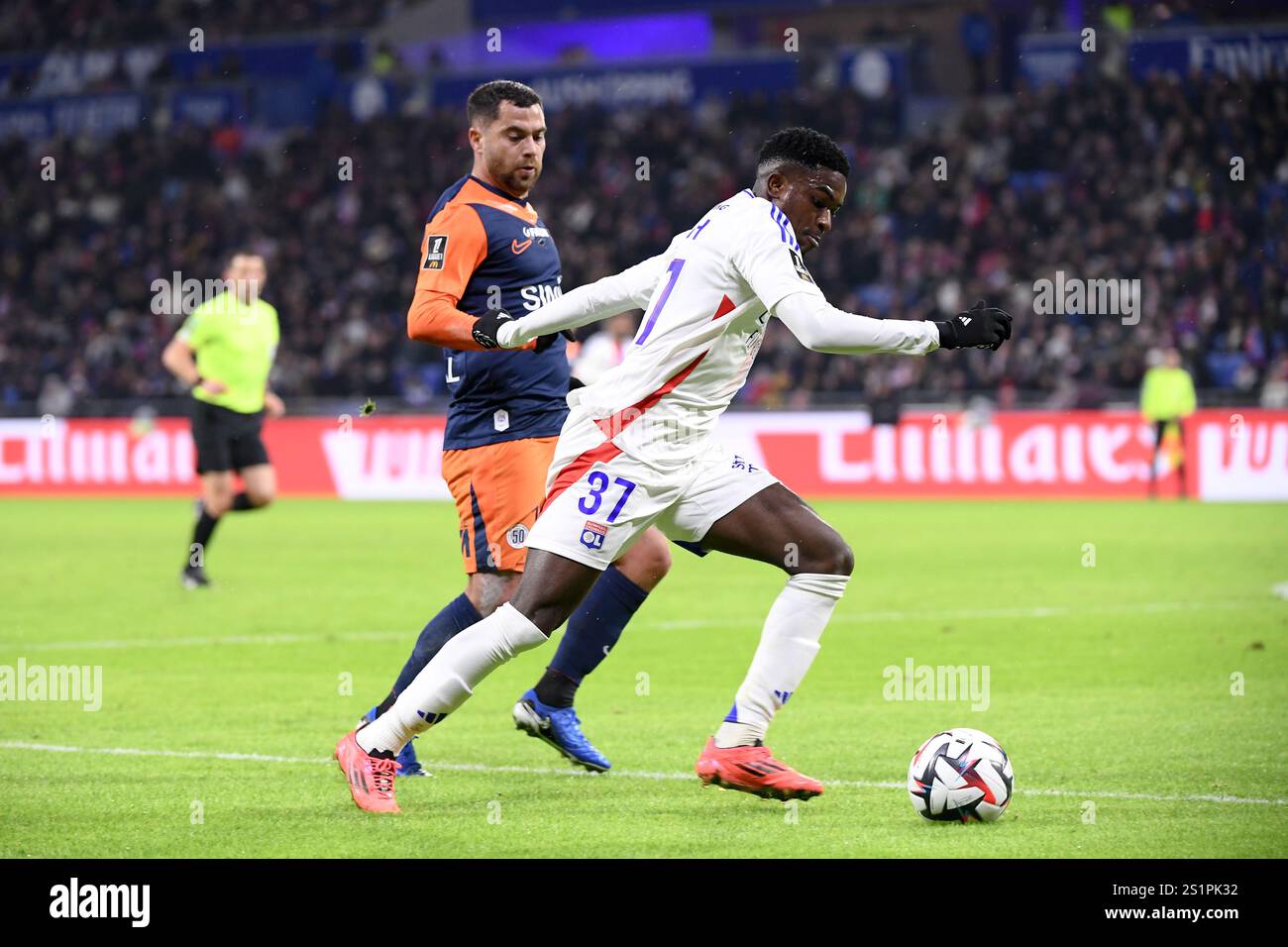 37 Ernest Nuamah APPIAH (ol) during the Ligue 1 McDonald's match ...