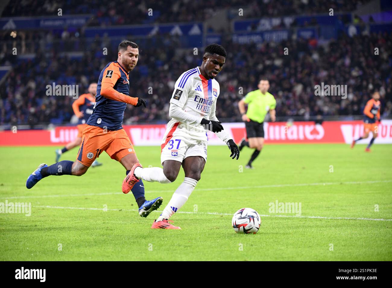 37 Ernest Nuamah APPIAH (ol) during the Ligue 1 McDonald's match ...