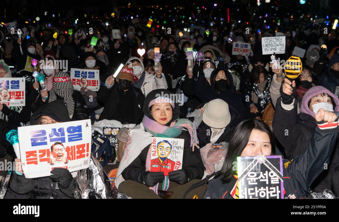4 January 2025 Seoul South Korea: Thousands of members of the Korean