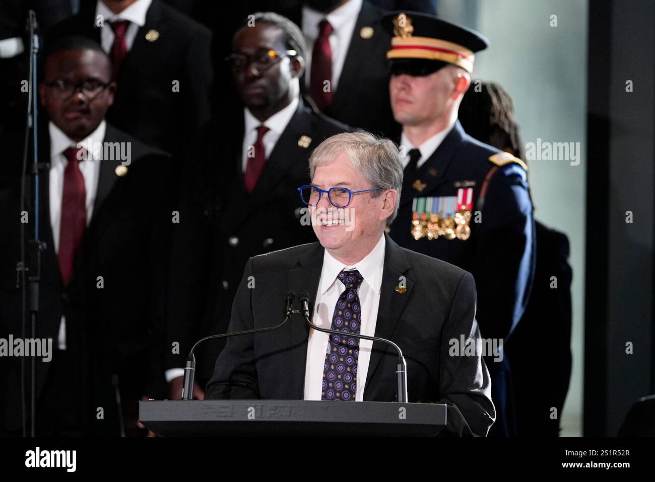 James "Chip" Carter speaks during a service for former President Jimmy