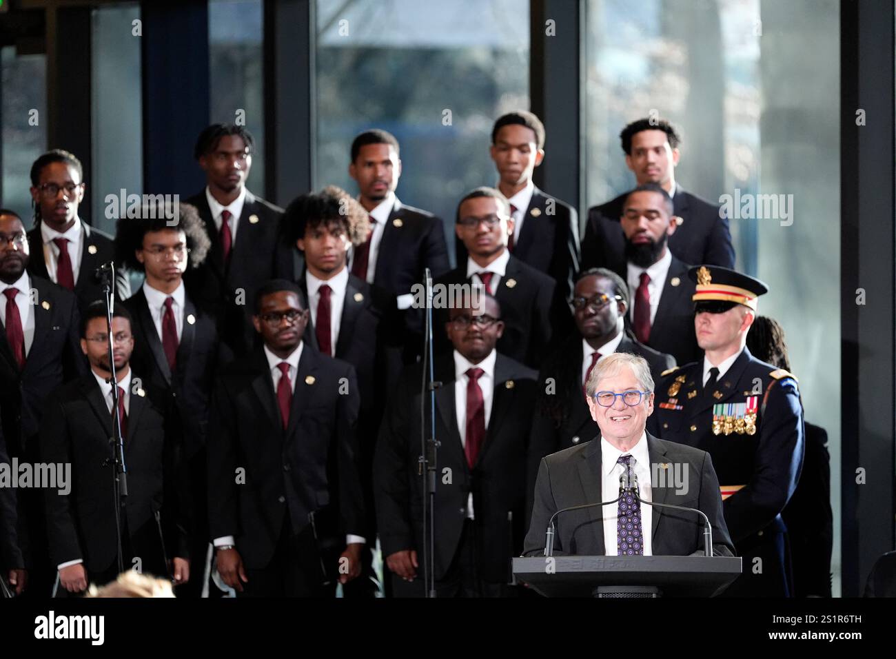 James "Chip" Carter speaks during a service for former President Jimmy