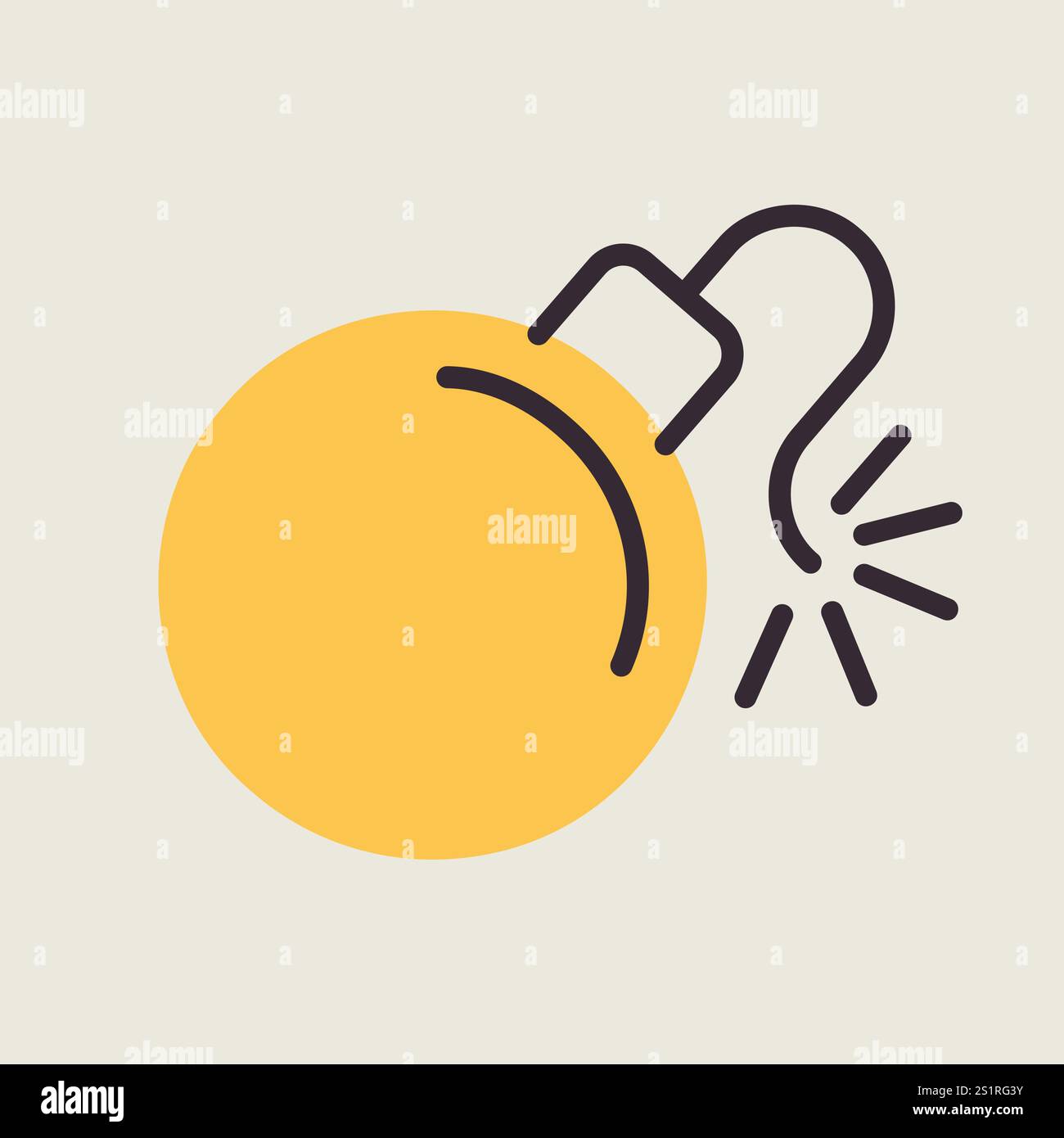 Bomb with lit fuse vector icon. Security sign. Graph symbol for your ...