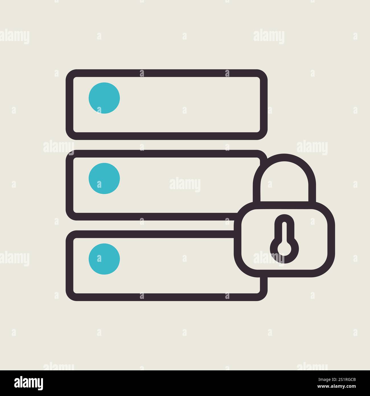 Database padlock vector icon. Security sign. Graph symbol for your web ...