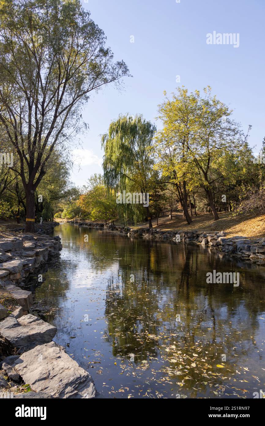 Beautiful autumn view of Yuanmingyuan Park in Beijing, China. It was allegedly the most wonderous and luxurious imperial garden in Chinese history Stock Photo