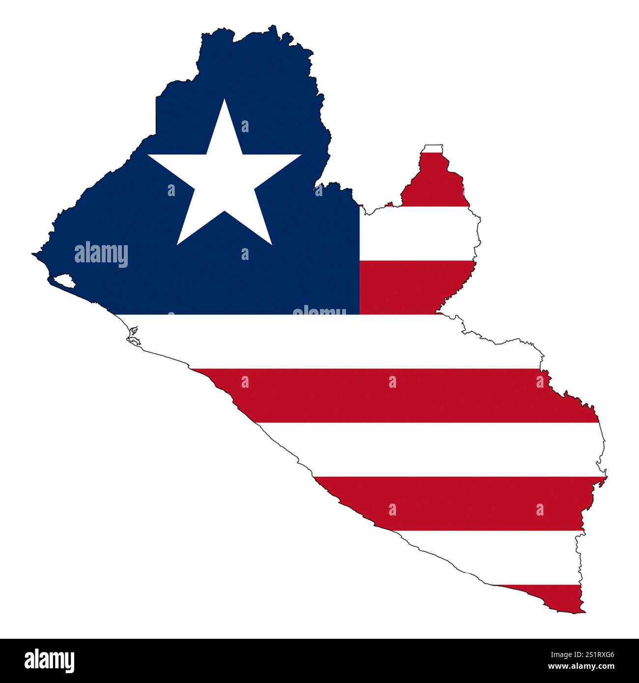 Liberia flag with border outline Stock Photo - Alamy
