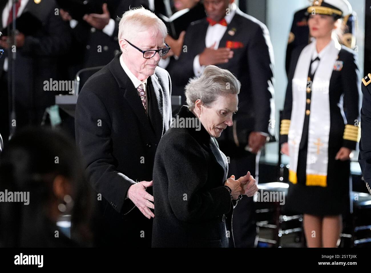 Jack and his wife Liz arrive for a service for former President Jimmy