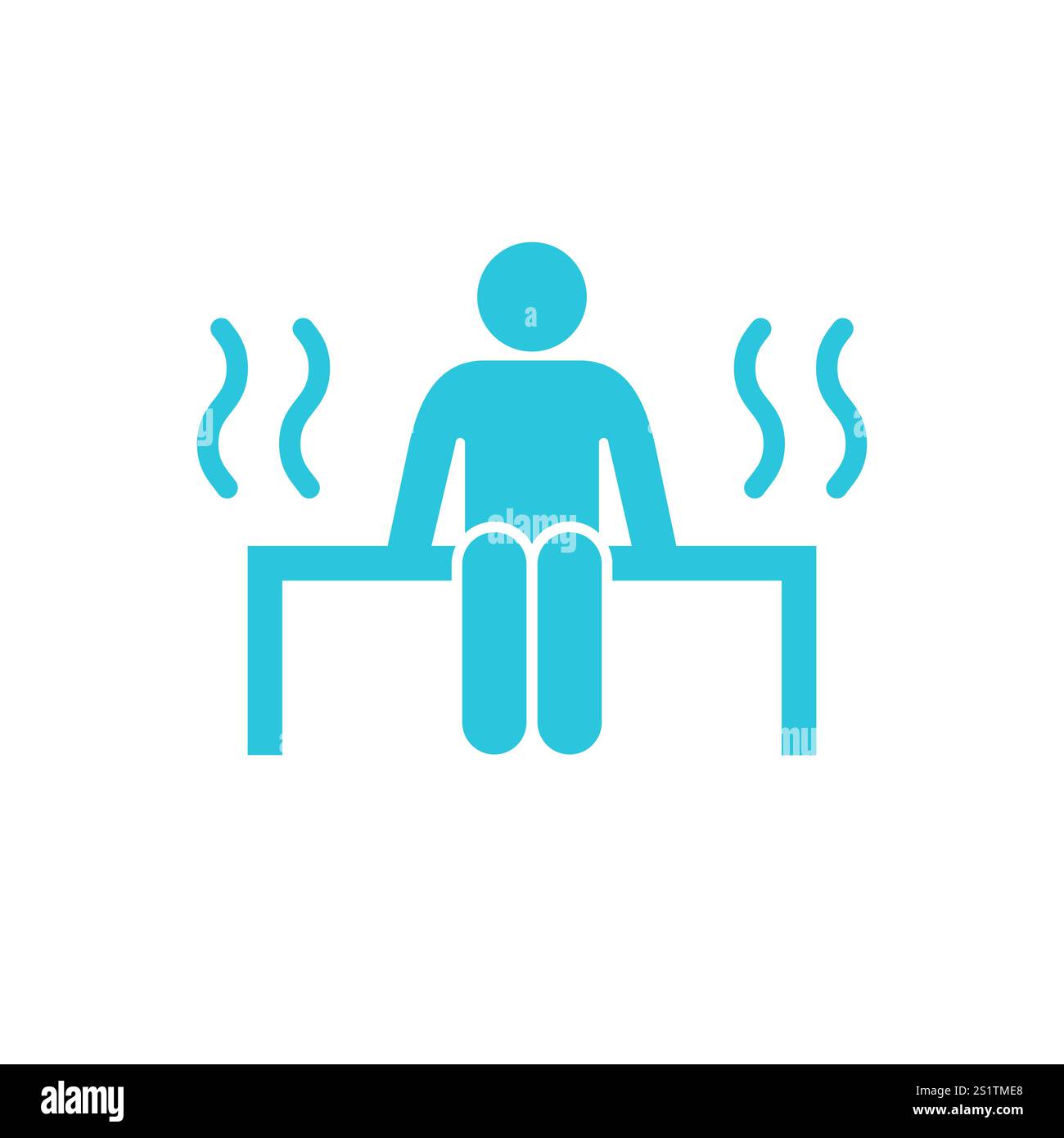Sauna icon. Isolated on white. Blue icon set. Stock Vector