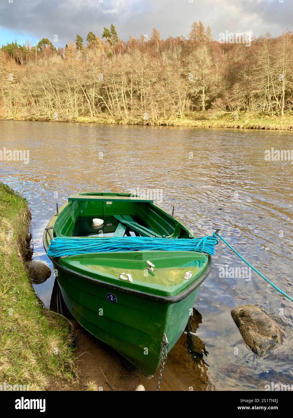 Fishing boat at the river spey, Scotland - Smartphone Captured Stock Image