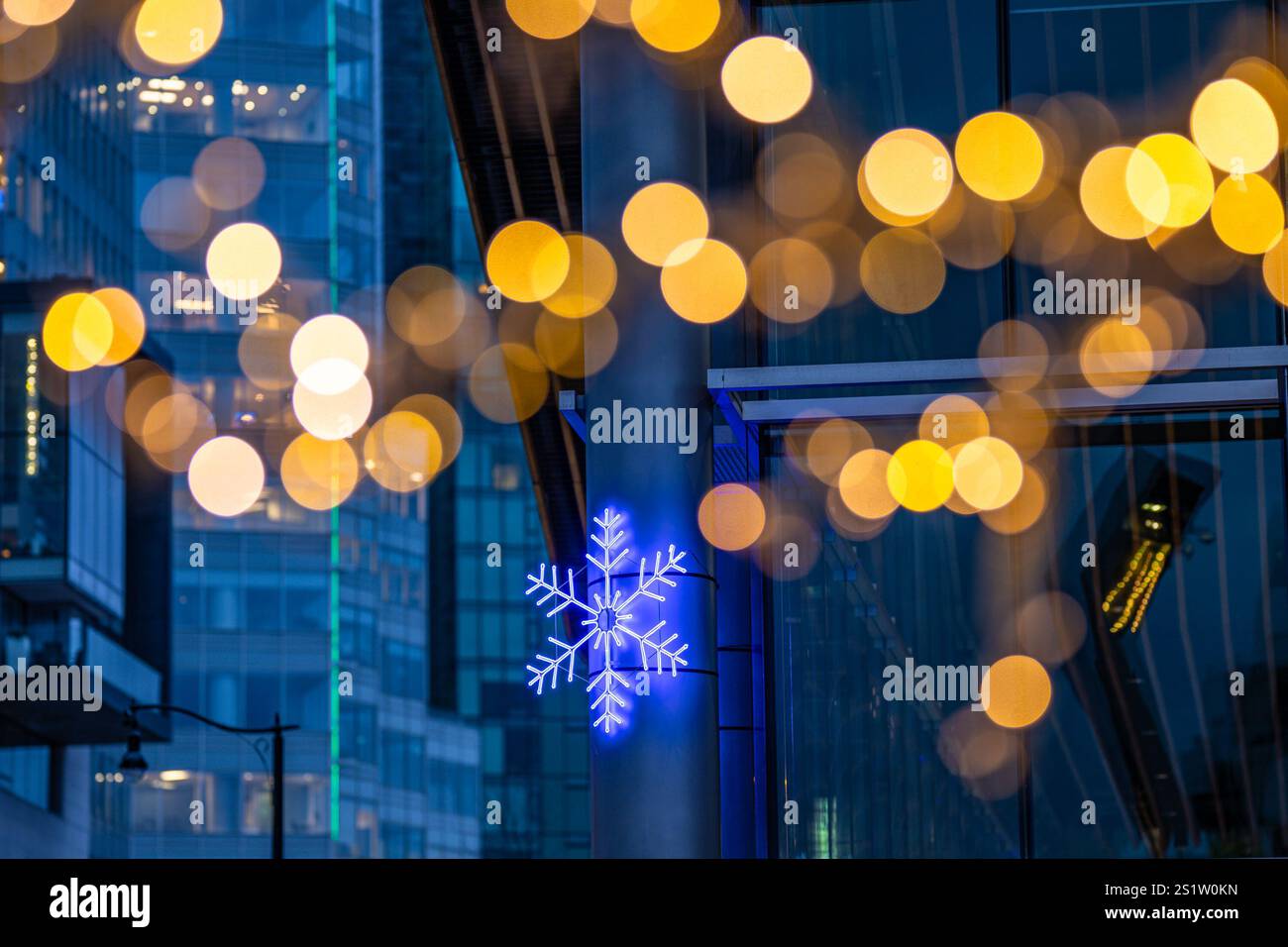 Christmas time holiday light decorations, Stock Photo