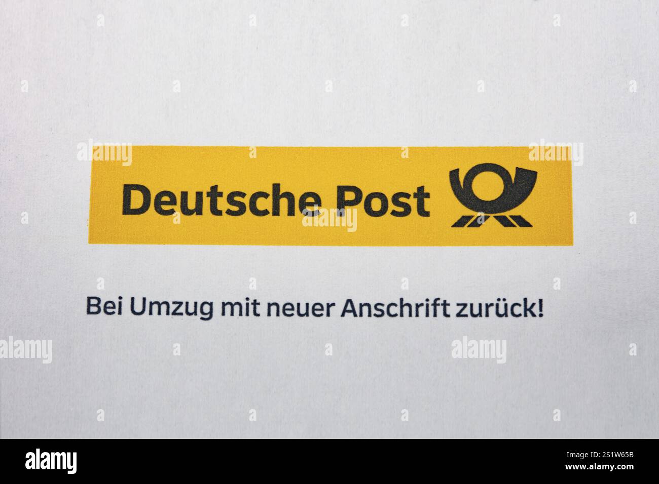 HUETTENBERG, Germany 2022-03-15 - Deutsche Post German Post (Deutsche Post DHL) on white envelope. Deutsche Post DHL, is the world's largest courier c Stock Photo