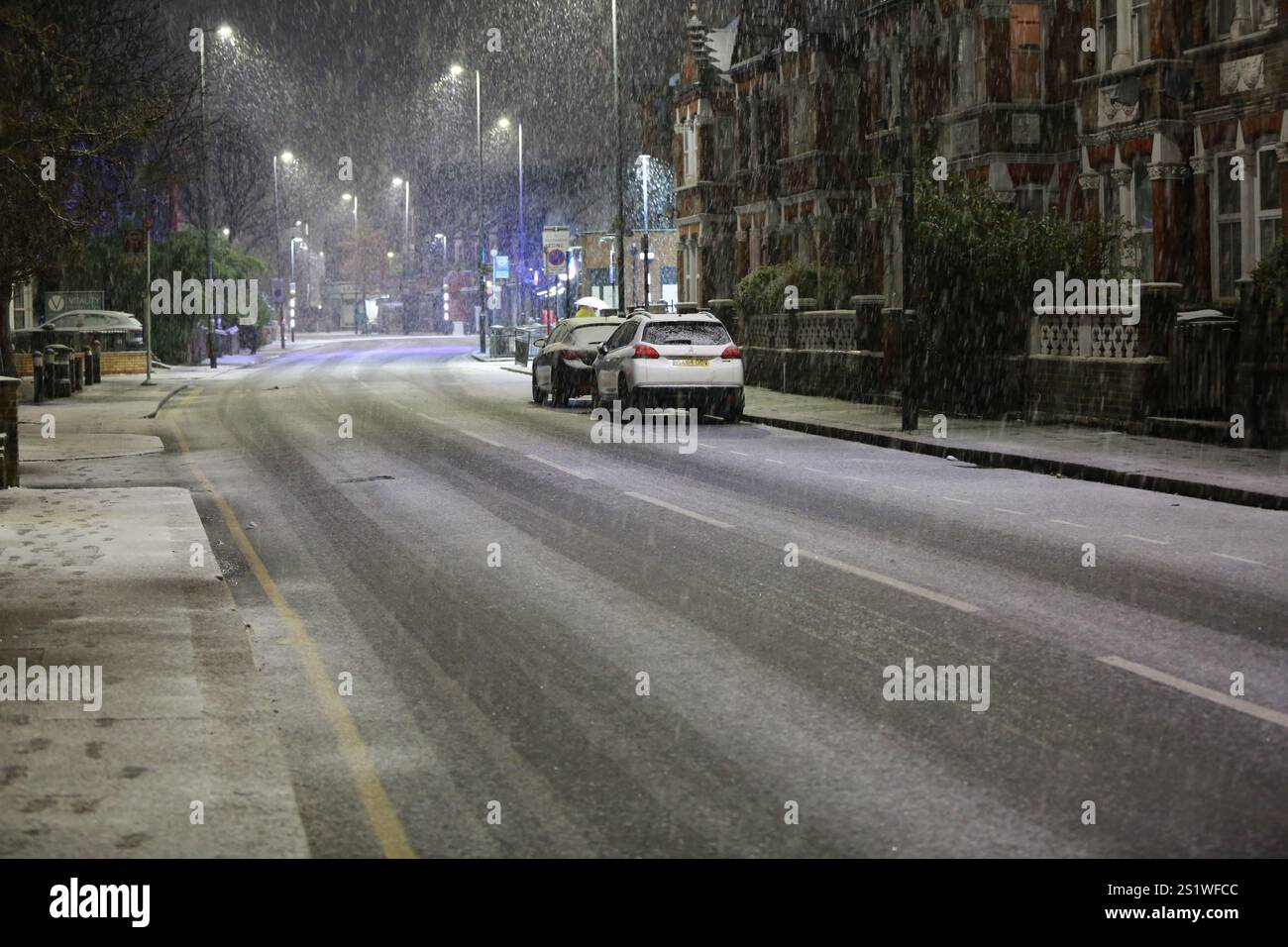 London, UK. 05 January 2025. UK Weather Snow fell in London overnight