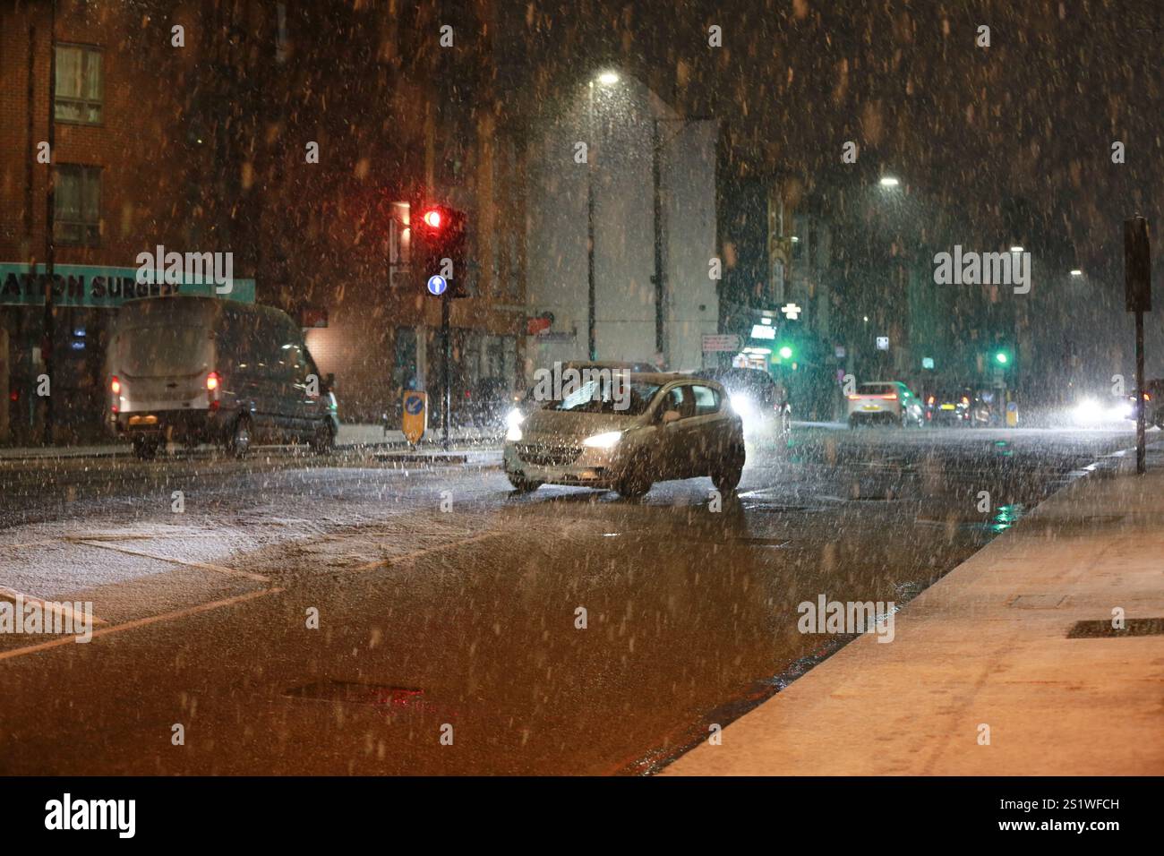 London, UK. 05 January 2025. UK Weather Snow fell in London overnight