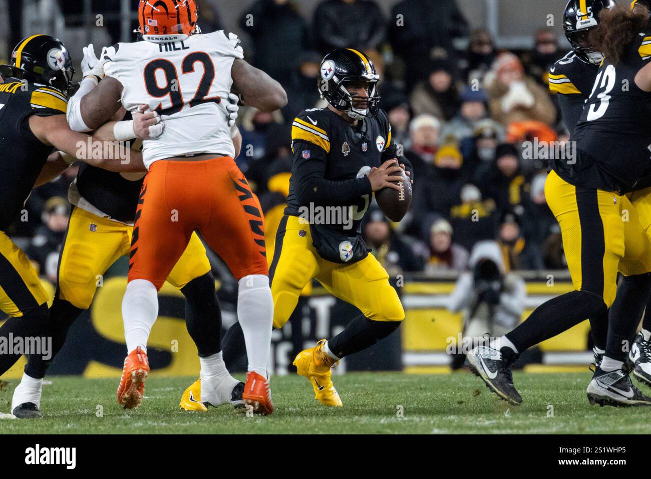 Pittsburgh Steelers quarterback Russell Wilson (3) scrambles during an