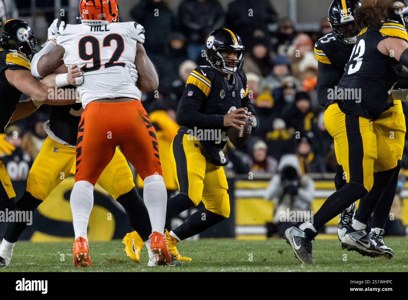 Pittsburgh Steelers quarterback Russell Wilson (3) scrambles during an