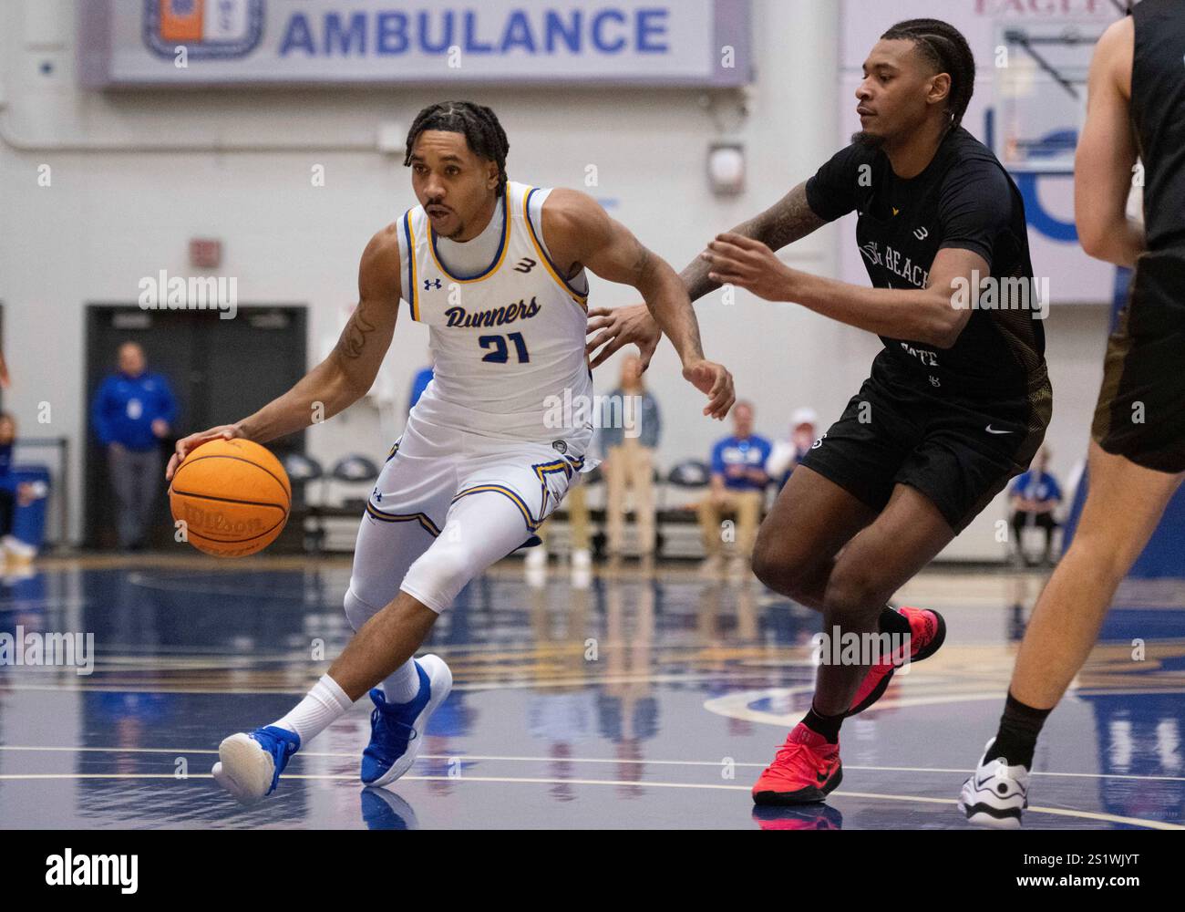 BAKERSFIELD, CA - JANUARY 04: Cal State Bakersfield Roadrunners guard ...