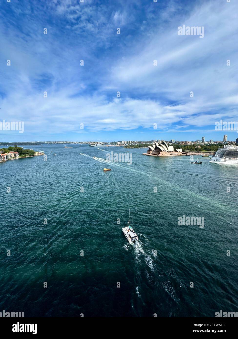 View over Sydney Harbour from the Bridge 2024 - Smartphone Captured Stock Image